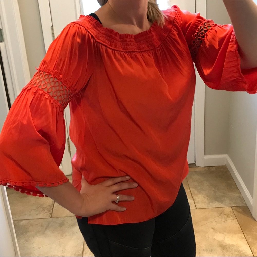 Chico’s Orange Boho Top Long Sleeve